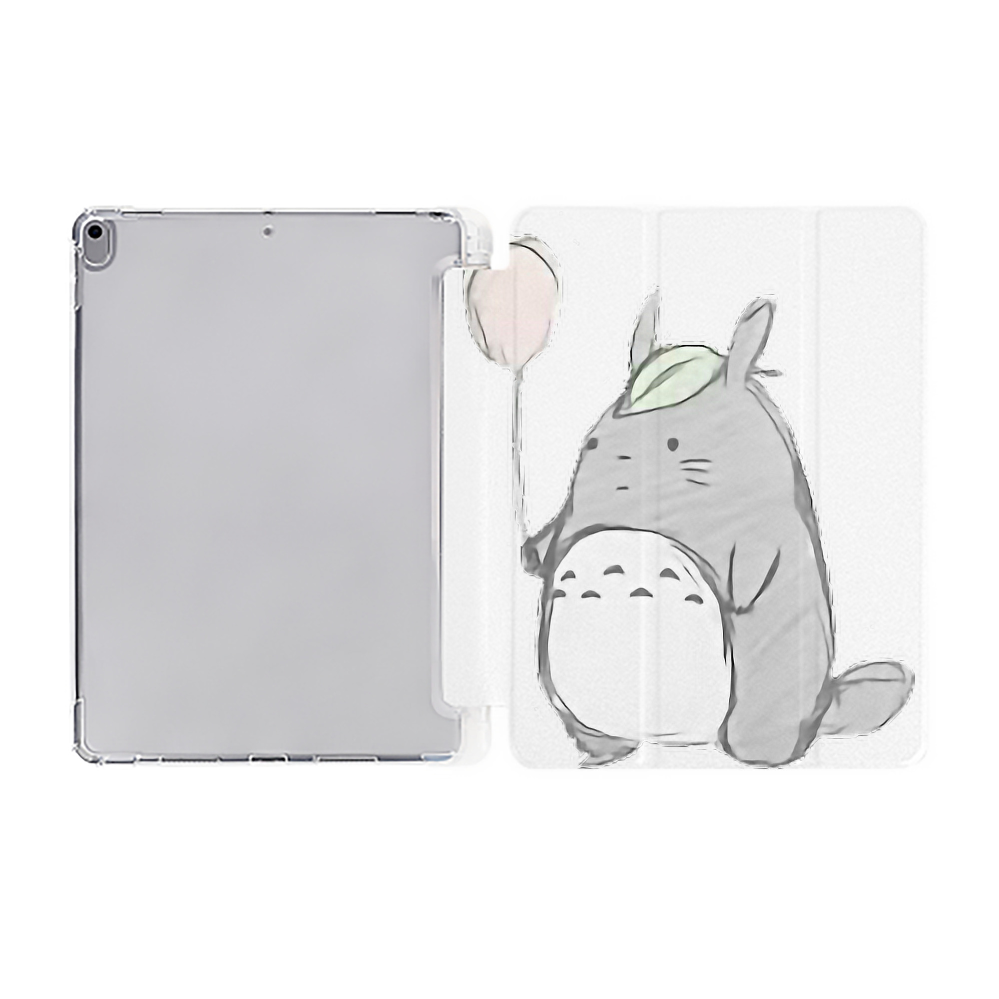 （画像用） となりのトトロ 草壁メイ 草壁サツキ My Neighbor Totoro Satsuki Kusakabe Mei Kusakabe IPad ケース ペン収納付き 三つ折りスタンド PUレザー×シリコン 対応機種9.5/10.5/10.9インチ